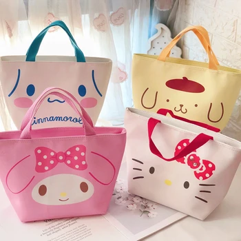 

Hello Kitty My Melody Cinnamoroll PomPomPurin Hand Cooler Lunch Box Bag Kids Bento Bag for Children Girls Cartoon Tote Handbag