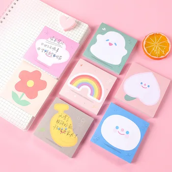 

Cute Rainbow Flower Fruit Memo Pad Self-Adhesive N Times Sticky Notes Stationery Label sticker Notepad School Supplies escolar