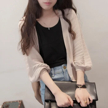 

Blusas De Inverno Feminina Cardigan Feminino Free Shipping 2020 Lantern Sleeve Knit Sweater Women Loose Sunscreen Air Shirt