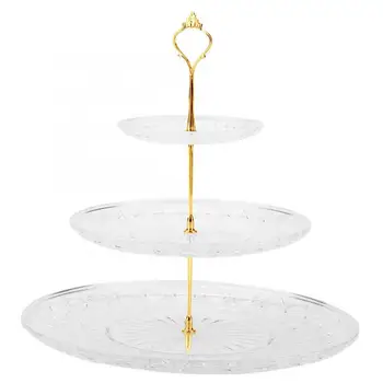 

3-Tier Acrylic Round Cake Tray Holders Fruits Nuts Desserts Display Holder for Party Wedding Use torage Rack Festival Supplies