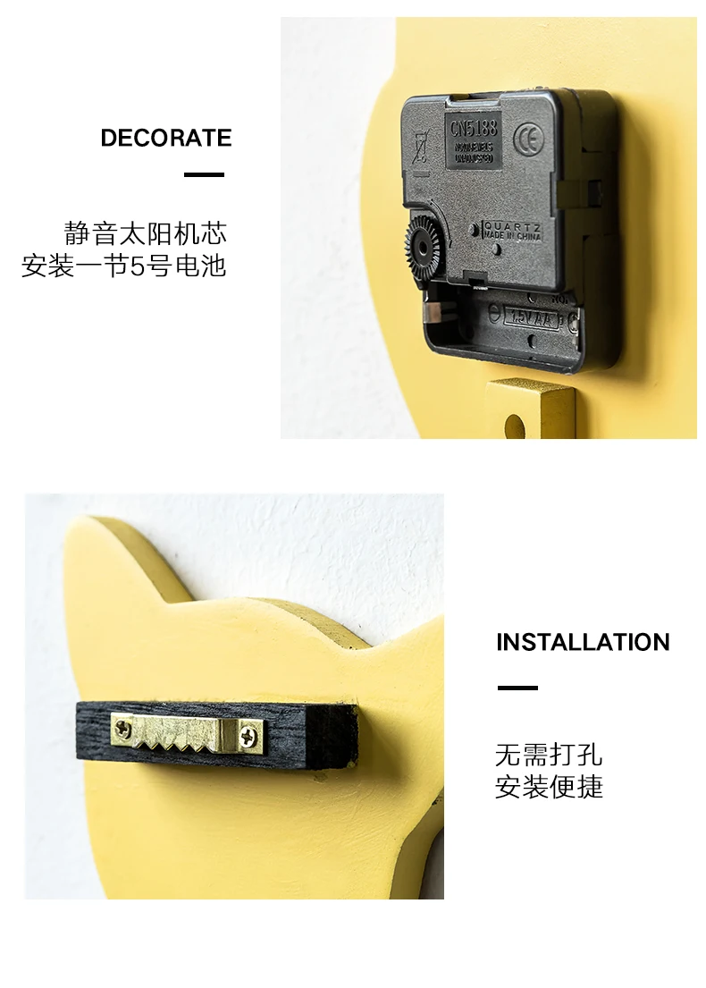 Европейские креативные настенные часы для гостиной с мультяшным котом, детские украшения для спальни, тихие часы, модные персональные часы