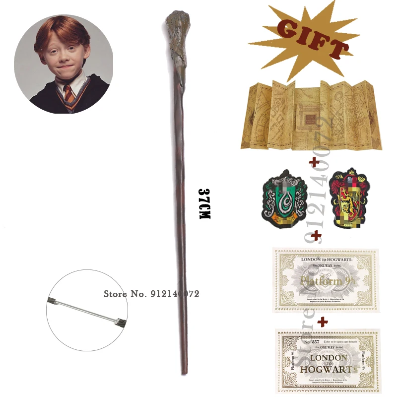 Ron Weasley Wand Metal Core Cosplay Harri Potters with the Marauder's Map 2 Tickets Lables No Box Kids Toy Christmas Gift | Игрушки и