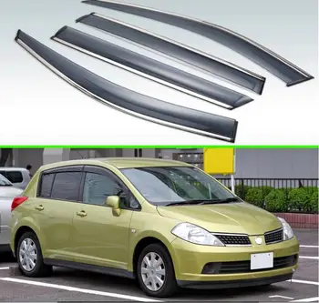

For Nissan Tiida 2006-2010 First generation (C11) Plastic Exterior Visor Vent Shades Window Sun Rain Guard Deflector 4pcs