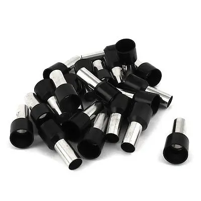 

20 Pcs Wire Copper Crimp Insulated Ferrule Pin End Terminal Black E16-12 6AWG