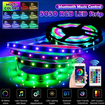 

LED Strip Light RGB DC 12V 5050 APP bluetooth control music control Flexible Ribbon fita led light strip RGB 5M 10M Tape Diode
