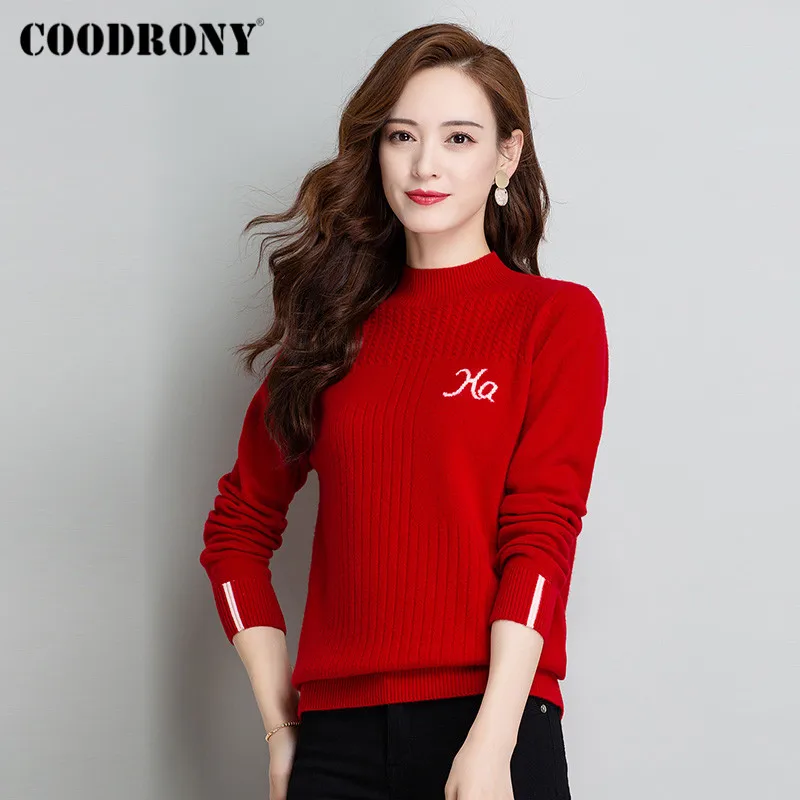 COODRONY Brand Streetwear Fashion Elegant Slim Pullover Sweater Women New Autumn Winter Warm Soft Wool Female Jumper W1179