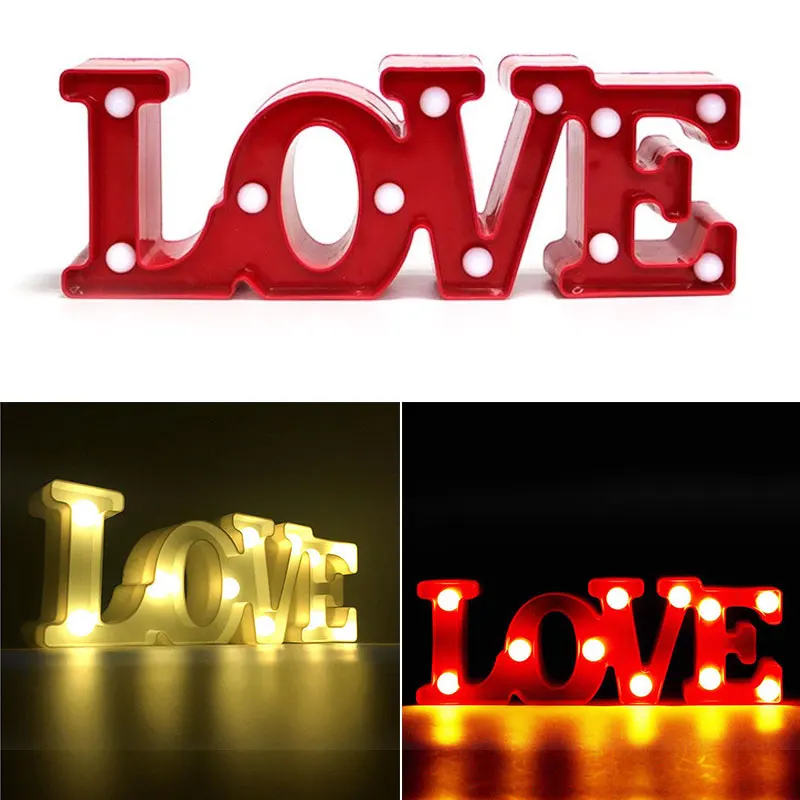 Лампа для моделирования любви светодиодный светильник ABS подвесные домашние украшения для комнаты Рождественский белый/красный 30*10*4,5 см яркий экологически чистый