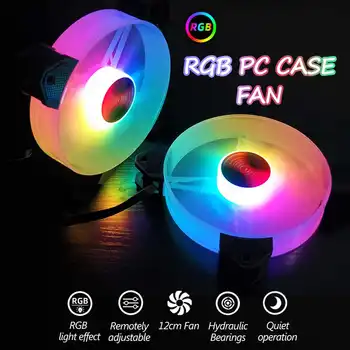 

Computer PC Case Fan Adjustable RGB Adjustable Color Fan Speed 120mm Quiet Remote Control Computer Cooler Cooling RGB Case Fans