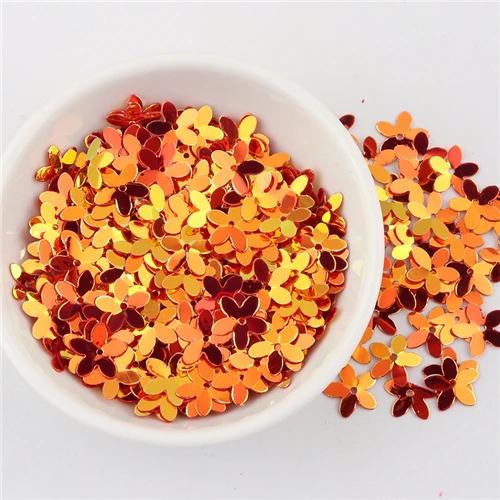 red gold 1 см блестки в форме цветка блестки золотые блестки для шитья с небольшим отверстием для домашнего использования DIY материал 10 г - Цвет: red gold