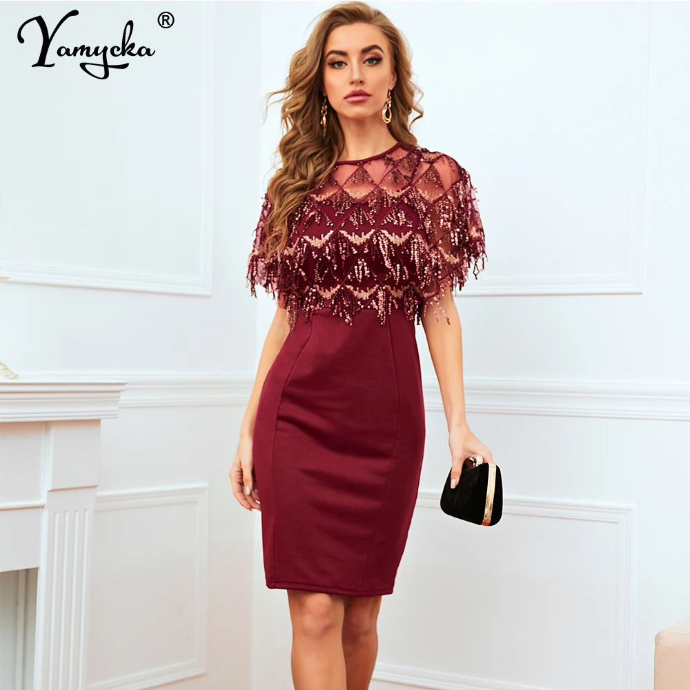 

Sexy vintage sequin office summer dress women Casual party elegant club ladies dresses off shoulder bodycon woman Dress vestidos