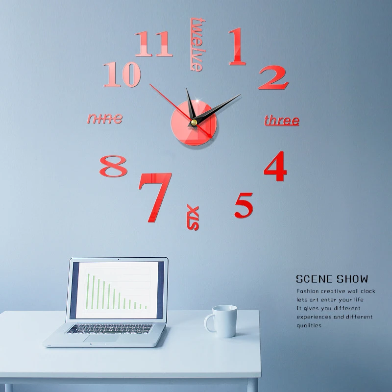 2019 Modern Design Rushed Quartz Clocks Fashion Watches Mirror Sticker Diy Living Room Decor New Arrival 3d Real Big Wall Clock | Дом и сад