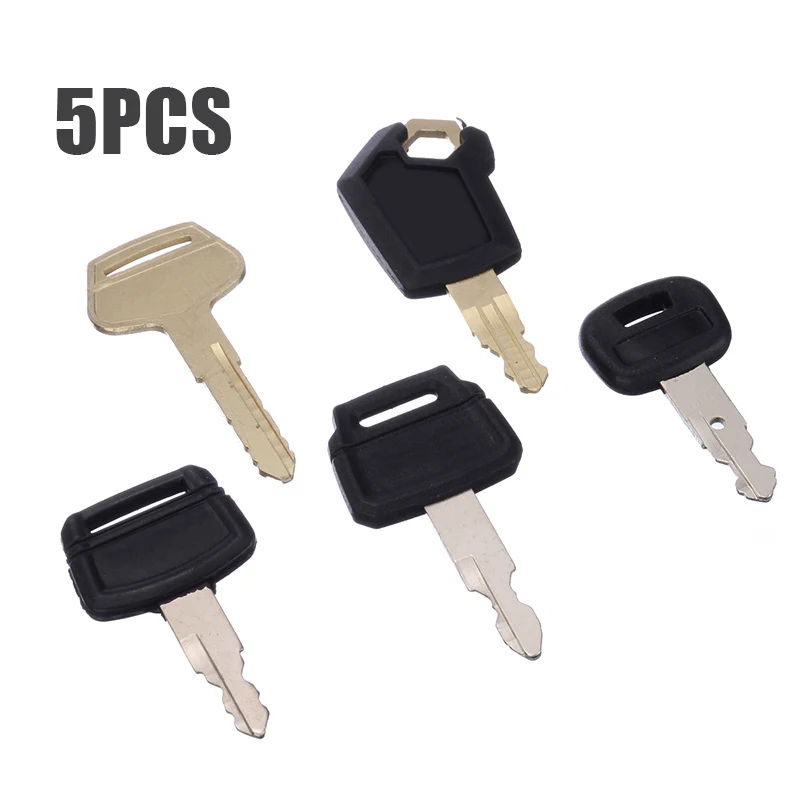 5pcs Excavator Keys Set Excavator Ignition Start Key Switch Starter Digger for Caterpillar Hitachi Kobelco Komatsu Kubota Dozer