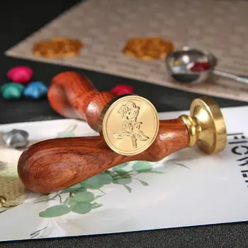 

Retro DIY Envelope Stamps Rose Pattern Sealing Wax Stamp Fire Painting Stamping Ornament Wedding Invitations Wax Seal Stamp