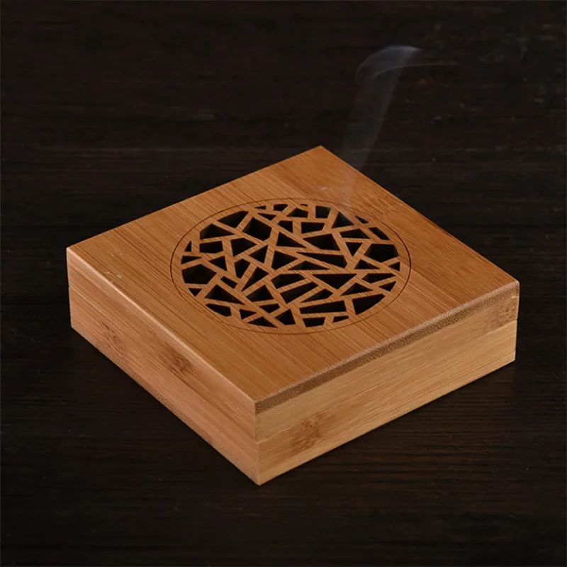 Бамбуковая ладана горелка 2 и 4 часа катушка благовония горелки домашняя гостиная украшение медитация бамбуковая кадильница для ароматерапии - Цвет: B