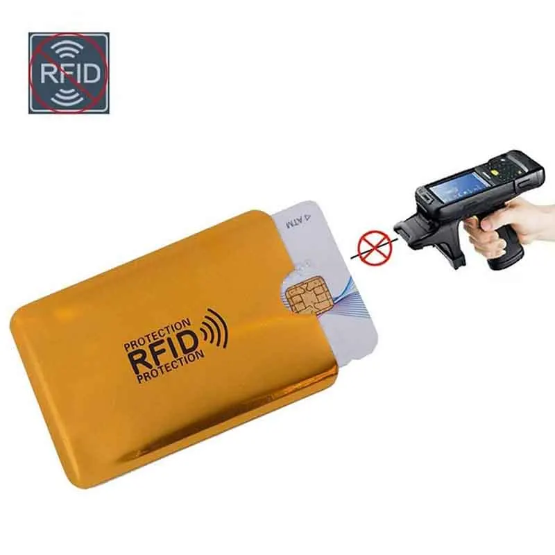5 шт./лот, Открытый Анти RFID кредитный держатель для карт, чехол для банковских карт, кошелек, блокировка, считыватель, замок, Противоугонная защита информации, сумка - Цвет: Gold