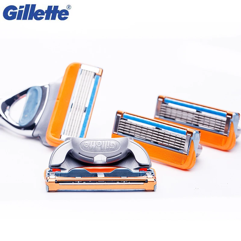 Men Razor Blades Original Gillette Fusion Power Shaving Blade Cassettes Shaver for Men Shaver Beard 4pcs / Pack