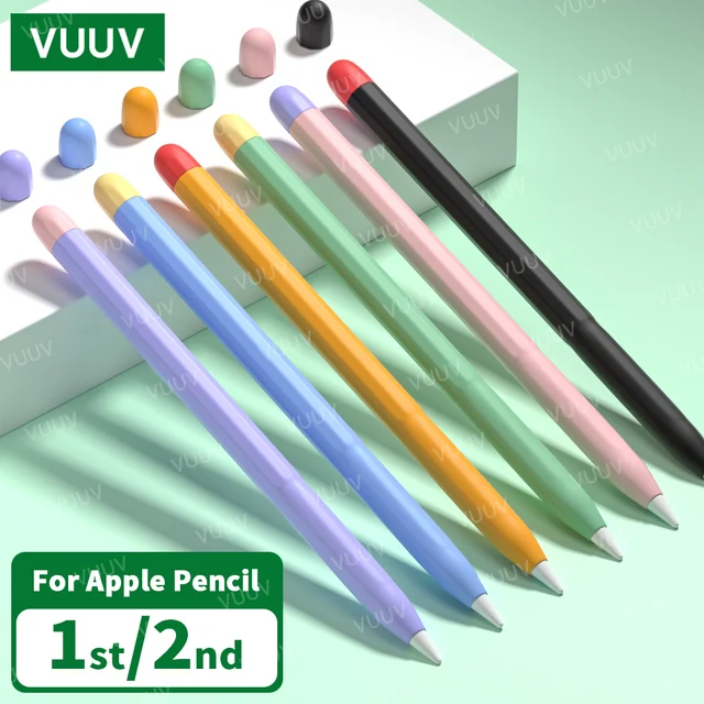 For Funda Apple Pencil 1 2 Case Duotone Soft Silicone Protective Cover 1st 2nd Generation iPad Pencil Skin For Apple Pencil Case 1