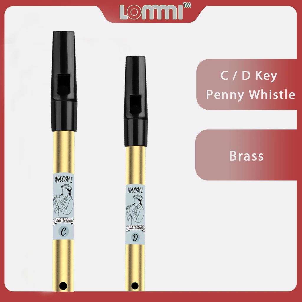 LOMMI C & D Key Tone Irish Whistle Flute Sweet Penny Whistle Tin Brass Piccolo Ireland Flute Soprano Tin Fipple