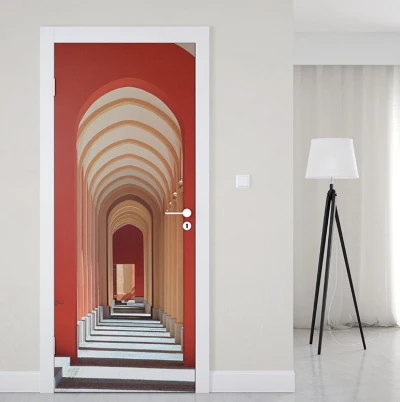 95X215 см 3D креативный винтажный стикер двери для гостиной спальни поделки ПВХ самоклеющиеся обои водоотталкивающие обои наклейка - Цвет: 1