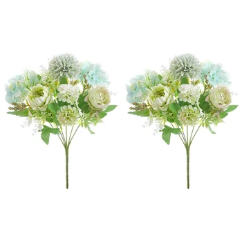 

Promotion! False Peony Silk Cloth Hydrangea Bouquet Decoration Carnation Realistic Flower Arrangement Wedding Decoration Table D