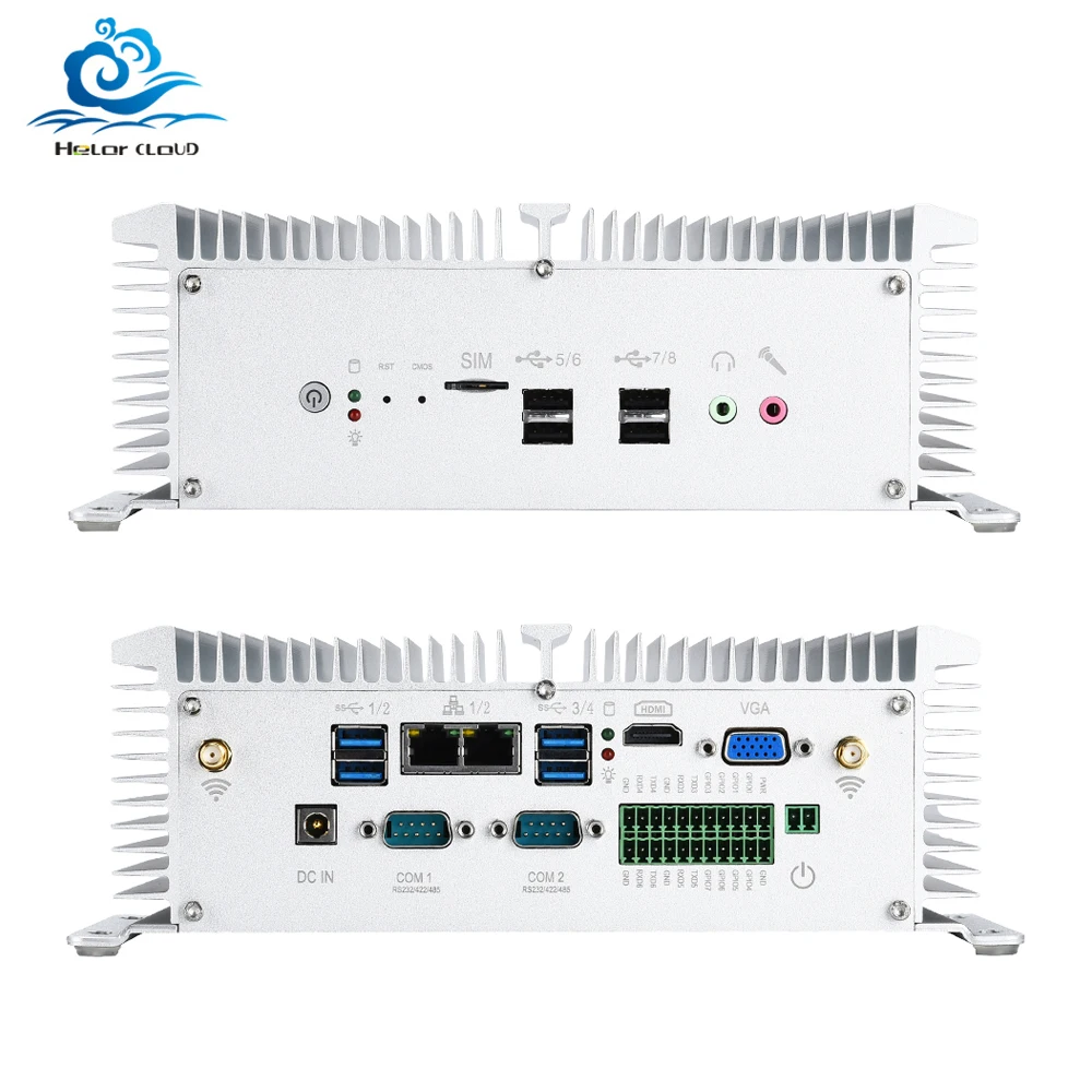 HLY безвентиляторный промышленный Мини ПК Core i5 8350U 7200U i7 7500U 2 * LAN 2 * RS232 8 * USB микро компьютер Linux Windows 10 7 Wifi HDMI VGA HLY безвентиляторный промышленный Мини ПК Core i5 8350U 7200U i7 7500U 2 * LAN 2 * RS232 8 * USB микро компьютер Linux Windows 10 7 Wifi HDMI VGA