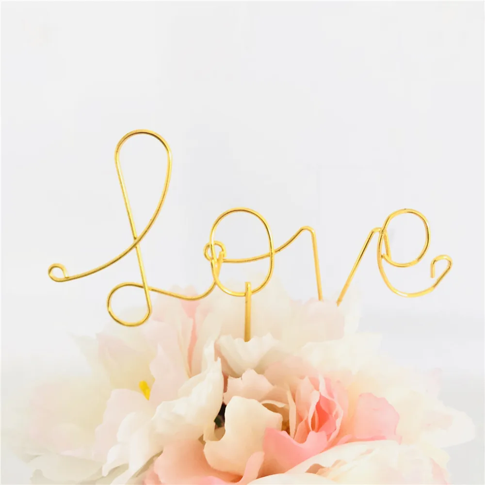 

New Arrival Gold Love Cake Topper Iron Romantic Love Lettering Wedding Engagement Party Cake Accessory Unique Party Gift Supply