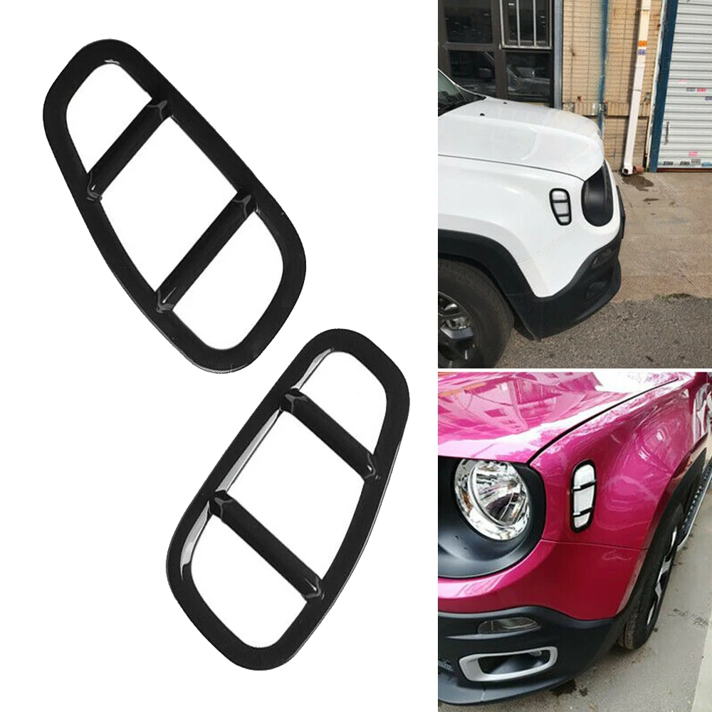 2 шт. боковая крышка лампы Черный ABS Подходит для Jeep Renegade- автомобилей Стайлинг Аксессуары молдинги