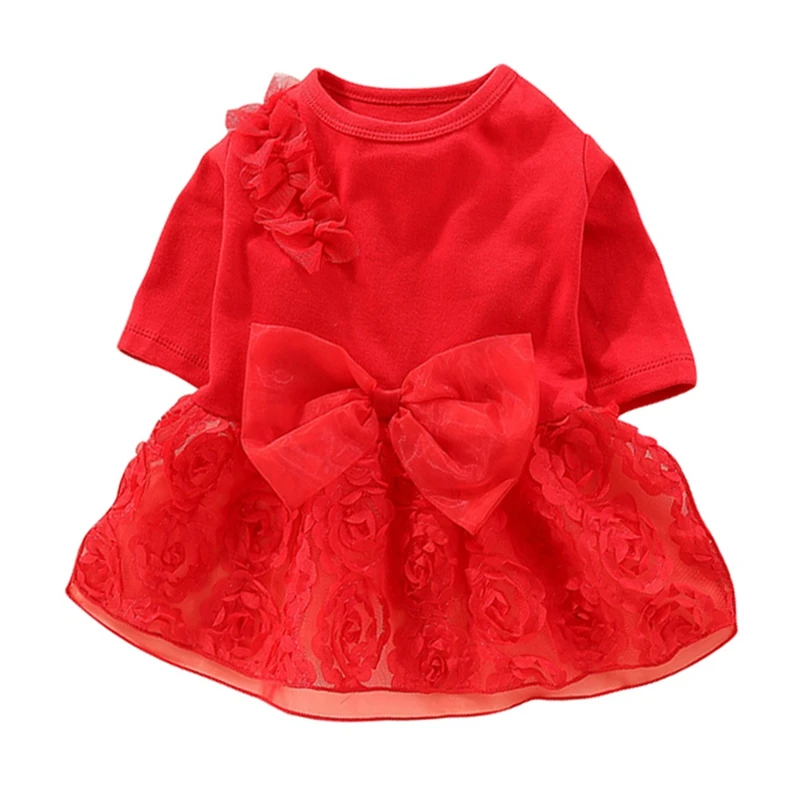 

Teddy Pup Wedding Dresses Pet Dog Lace Dress Clothes Sweety Princess Dress Bow-kont Dog Small Medium Dogs Pet Clothing