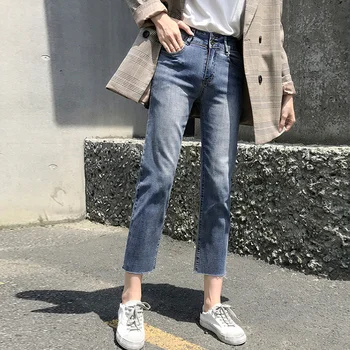 

2020 Spring And Autumn New Pencil Ankle-Length Jeans Women's Tight Straight 8 Points Stretch Net Red Was Thin And Wild