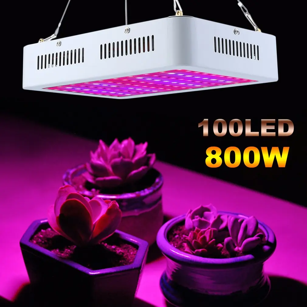 800 Вт Светодиодный светильник для теплицы с двумя чипами, полный спектр, флуоресцентная лампа переменного тока 85-265 в, светильник для выращивания растений, штепсельная вилка европейского стандарта