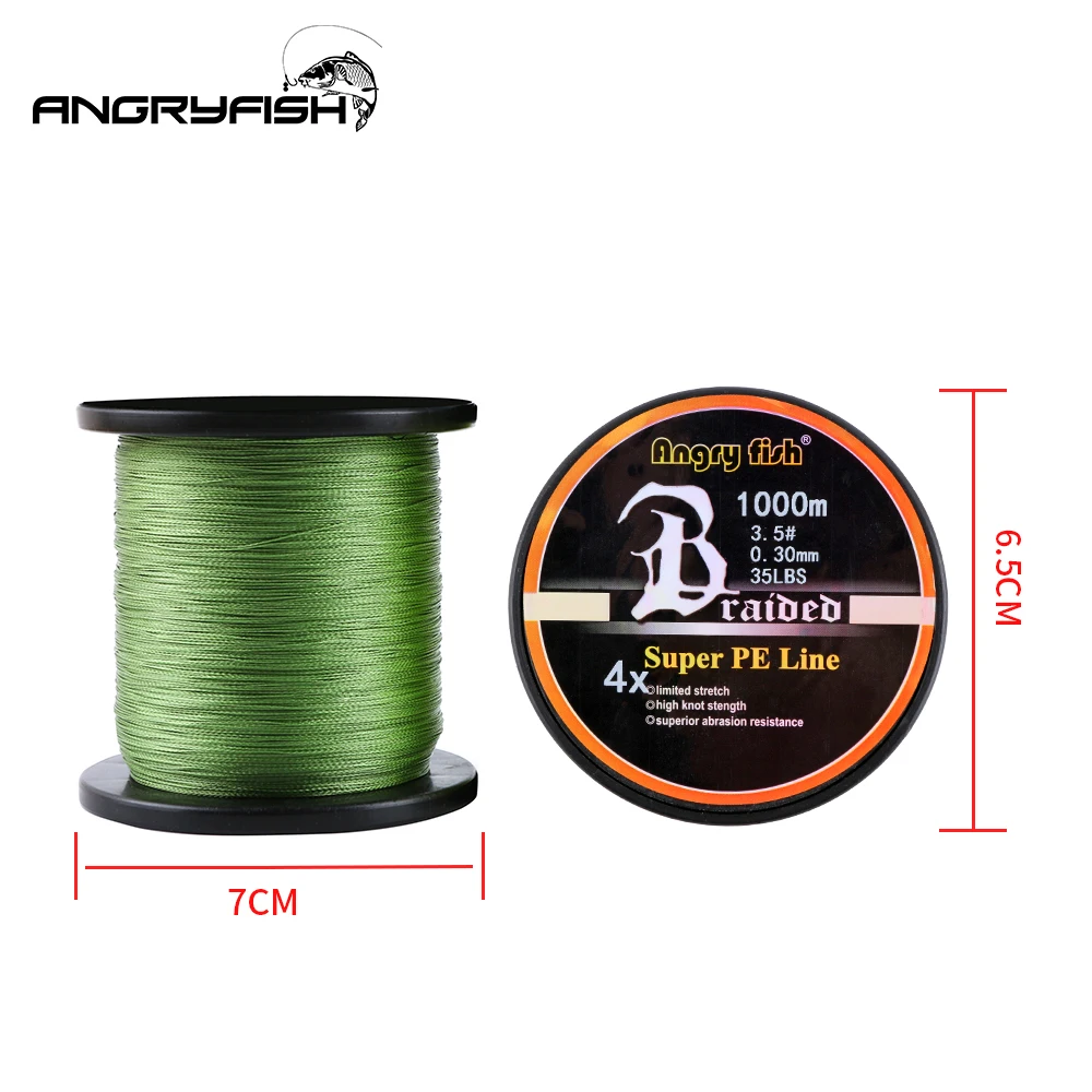 Angryfish 4X 1000M Braided Fishing Line Super PE Line Strong Strength 12LB-80LB 3
