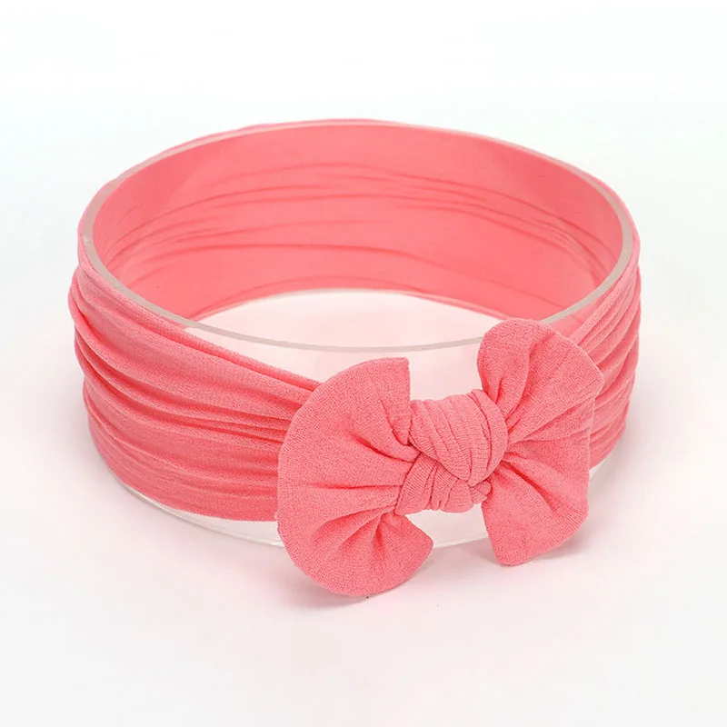 Elegant Big Bow Baby Headband - Solid Color Elastic Hair Accessory