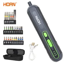HORN 3,6 V Mini Elektrische Schraubendreher-satz Neue Smart Cordless Elektrische Schraubendreher USB Aufladbare Griff mit 26 Bit Set Bohrer