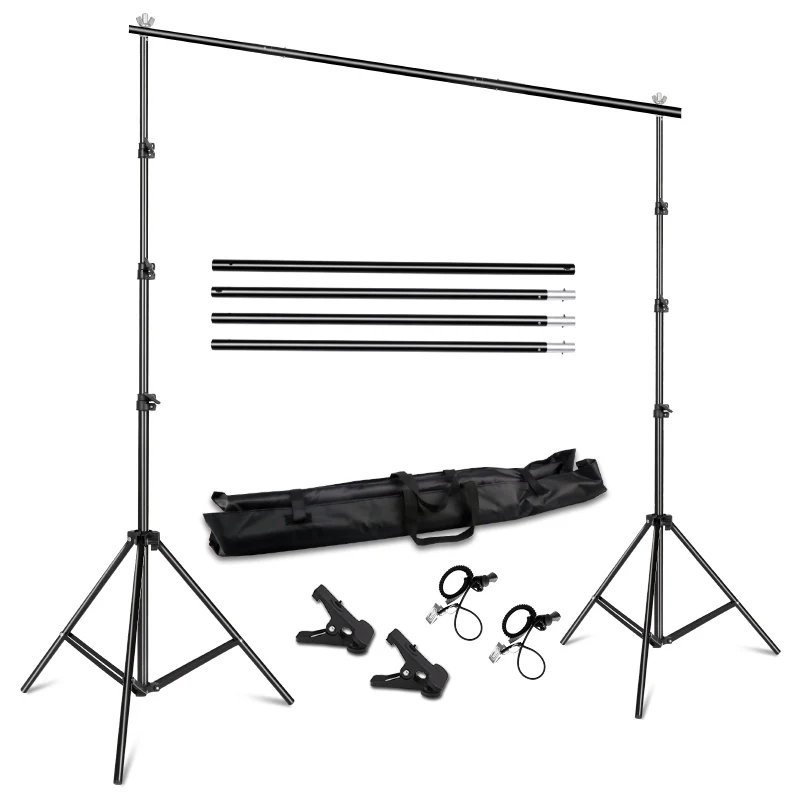  8.5ftx9.8ft / 2.6M x3M Backdrop Support Stand Adjustable Photography Studio Background Support Syst