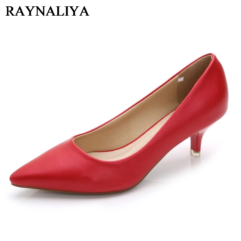 Shoes Thin-Heels Women Pumps Pink Female Black Woman Ladies Autum Solid F0005 Fashion