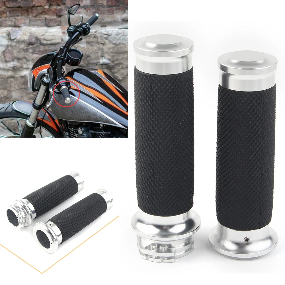 1\" Chrome Motorcycle Handlebar Hand Grips For Harley Davidson Touring Sportster Xl883 1200