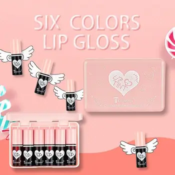 

6PCS/Set Lovely Mirror Matte Long-lasting Lipstick Set Waterproof Nude Lip Kit With Mirror Lips Makeup Beauty Gift