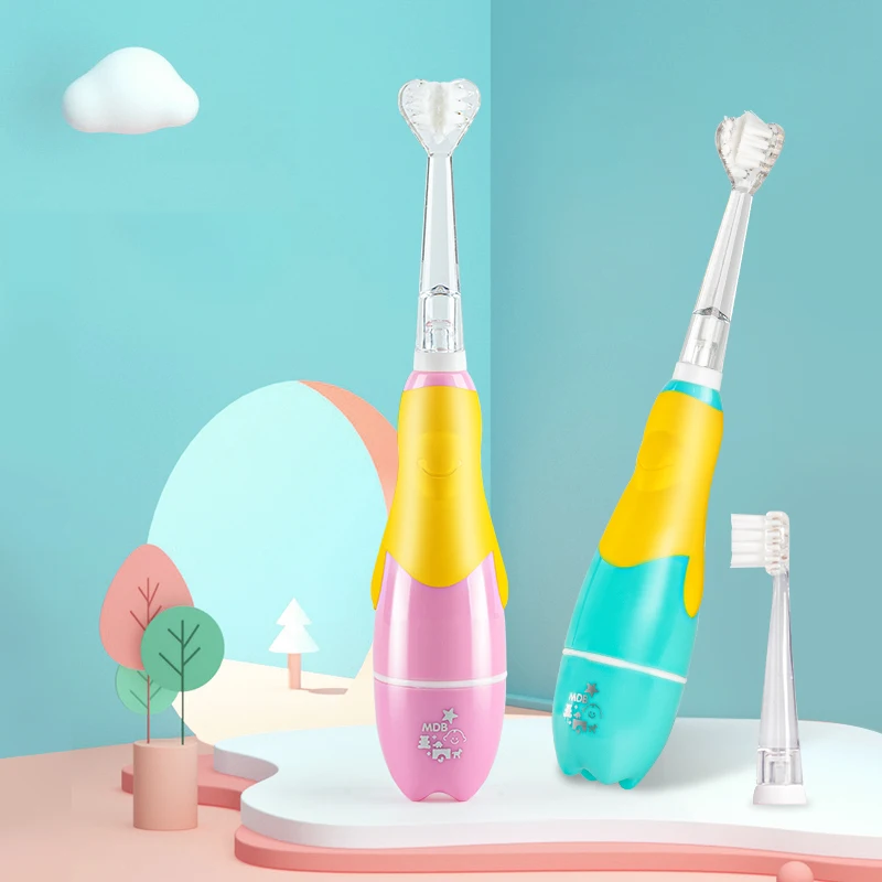 

MDB Child Electric Toothbrush 2-3-6 years old Sonic Vibration Kids Babies Toothbrush Soft Bristles Replacement Brush Head