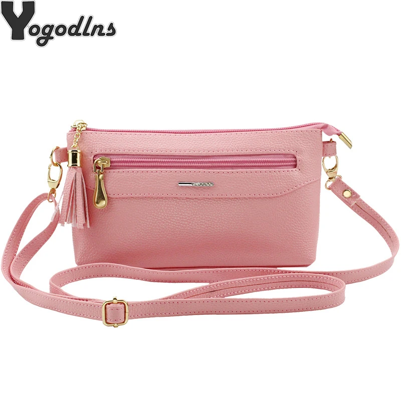 

Women Messenger Bag PU Leather Shoulder Bag Fashion Tassel Flap Bags Ladies Mini Handbag Small Zipper Envelope Clutch Bag