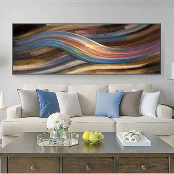 

Modern Abstract Rainbow Canvas Paintings Posters and Prints Wall Art Picture for Living Room Home Decoration