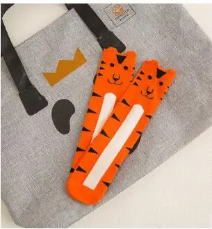 Yellow tiger. Носки для малышей, гольфы для новорожденных, носки с принтом лисы, Хлопковые гольфы для маленьких мальчиков и девочек, теплые носки для новорожденных - Цвет: Yellow tiger.