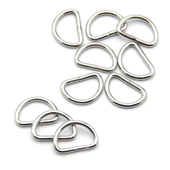 

David accessories 100pcs/lot 12mm Metal D Ring Metal Buckel Bag Garment Belt Strap Dog Chain Snap Clasp Keychain Hooks,100Yc7991