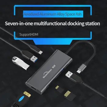 

7 in 1 Expansion Card Type-c Expansion Dock HDMI HD 4k Usb Hub Multifunction Converter Notebook Docking Station For PC Computer