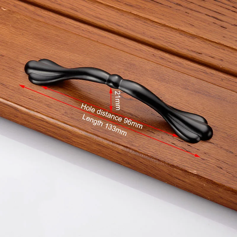 Американский цинковый сплав матовая черная ручка шкафа шкаф двери минималистичные ручки Ручка для дверцы выдвижного ящика мебельное оборудование - Цвет: HandleLS901-96