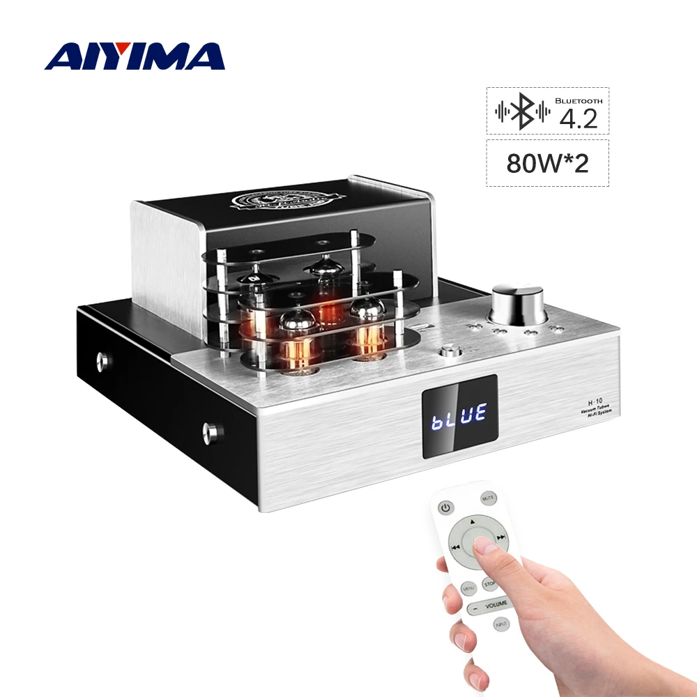 AIYIMA Bluetooth стерео усилитель 80Wx2 6P1 6N2 профессиональная вакуумная трубка USB DCA аудио
