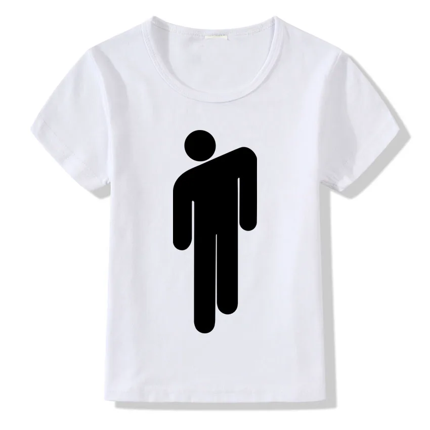 Billie Eilish/футболка для девочек и мальчиков; футболка с рок-музыкой; Детские Модные летние белые футболки; детская футболка - Цвет: C2