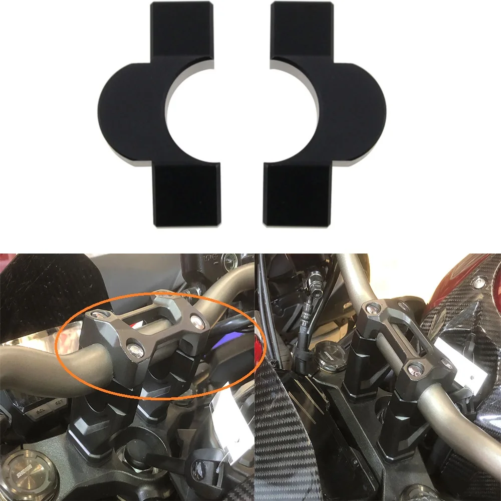 Motorcycle Handlebar Riser Bar Mount Handle Clamp 28mm 1 1/8" For Honda