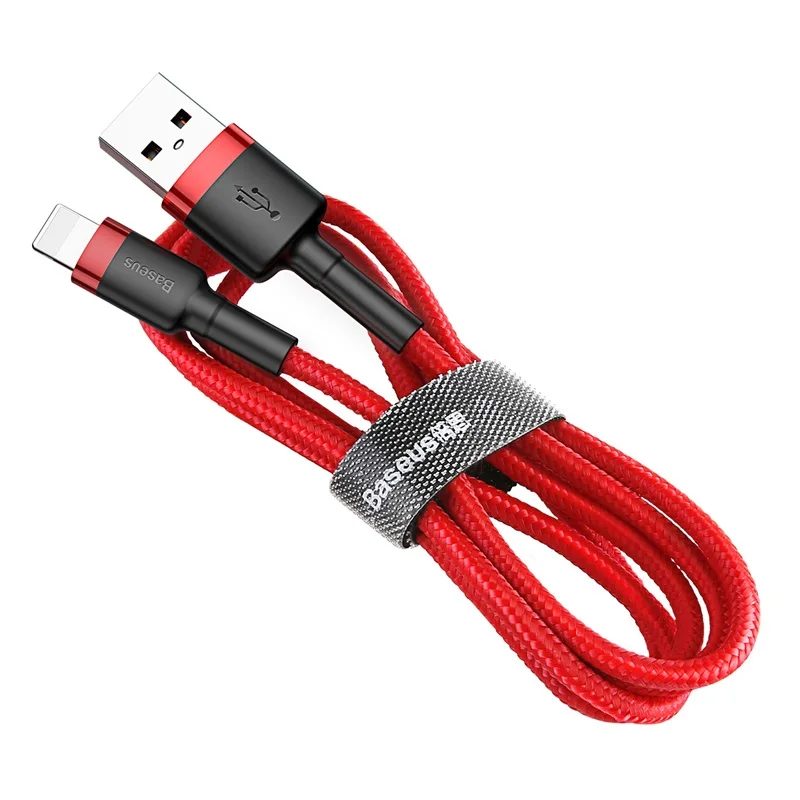 Baseus Освещение USB кабель для iPhone Xs Max Xr X S 2.4A кабель передачи данных для быстрой зарядки для iPhone 8 7 6 iPad мобильный телефон зарядное устройство Шнур - Цвет: Red