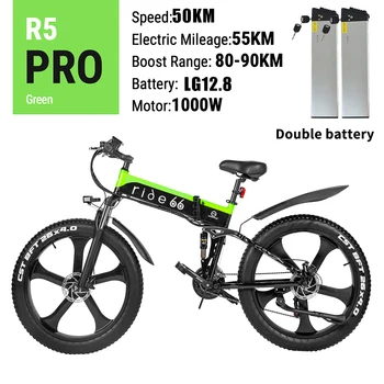 

Electric bike 48V12.8ah 1000W Max 50km/h Dual battery electric mountain bike 4.0 fat tire Electric Bicycle beach e bike