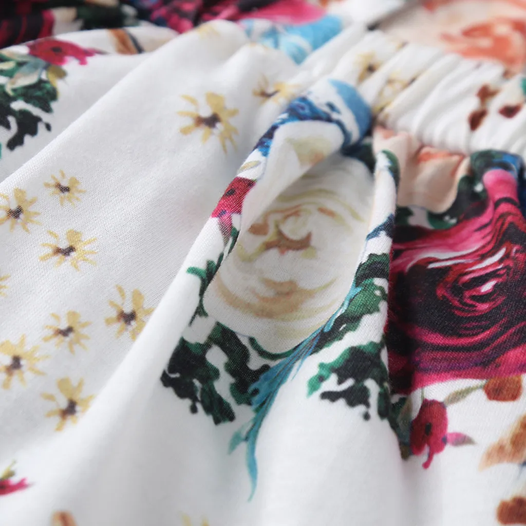 Футболка для новорожденных девочек комплект одежды с платьем с оборками и цветочным принтом для малышей, топы с длинными рукавами+ юбка с цветочным рисунком комплект одежды из 2 предметов